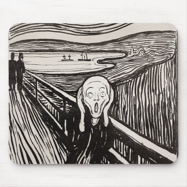 Edvard Munch der Scream Lithograph Print berühmt Mousepad (Vorne)