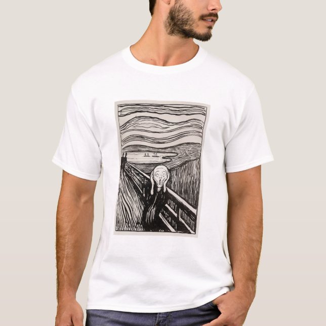 Edvard Munch der Scream Lithograph Print berühmt T-Shirt (Vorderseite)