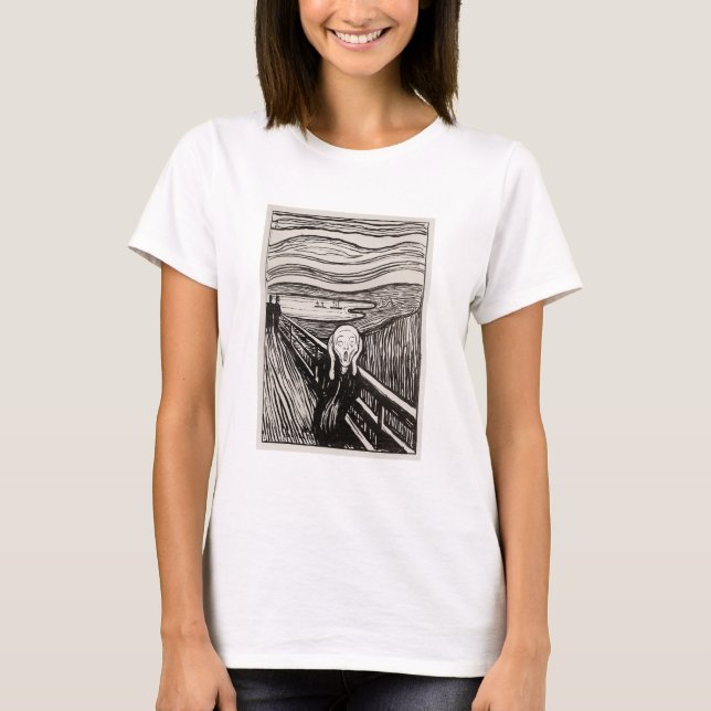 Edvard Munch der Scream Lithograph Print berühmt T-Shirt (Vorderseite)