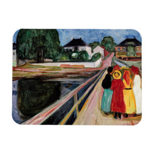 Edvard Munch - Die Mädchen auf der Brücke 1902 Magnet