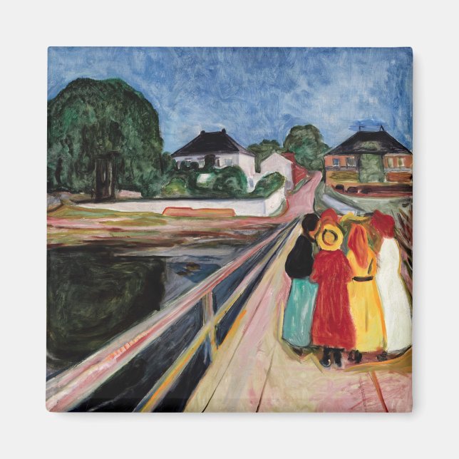 Edvard Munch - Die Mädchen auf der Brücke 1902 Magnet (Vorne)