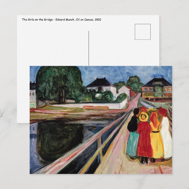 Edvard Munch - Die Mädchen auf der Brücke 1902 Postkarte (Vorne/Hinten)