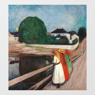 Edvard Munch - Die Mädchen auf der Brücke Fensteraufkleber
