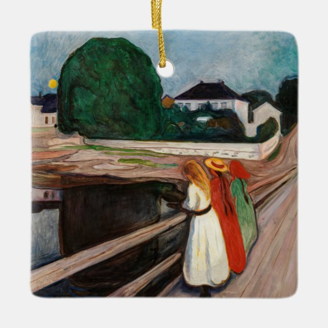 Edvard Munch - Die Mädchen auf der Brücke Keramikornament (Vorderseite)