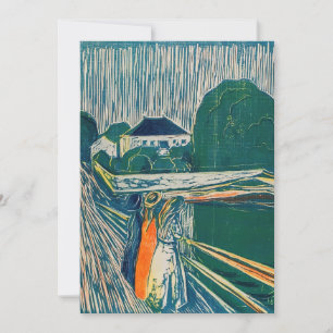 Edvard Munch - Die Mädchen auf der Brücke, Lithogr Dankeskarte