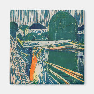 Edvard Munch - Die Mädchen auf der Brücke, Lithogr Magnet