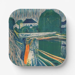 Edvard Munch - Die Mädchen auf der Brücke, Lithogr Pappteller