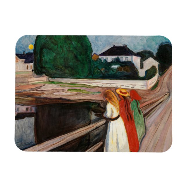 Edvard Munch - Die Mädchen auf der Brücke Magnet (Horizontal)