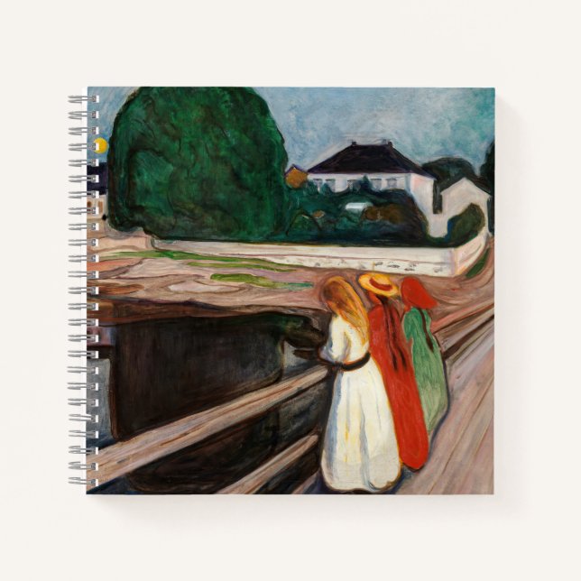 Edvard Munch - Die Mädchen auf der Brücke Notizbuch (Vorderseite)