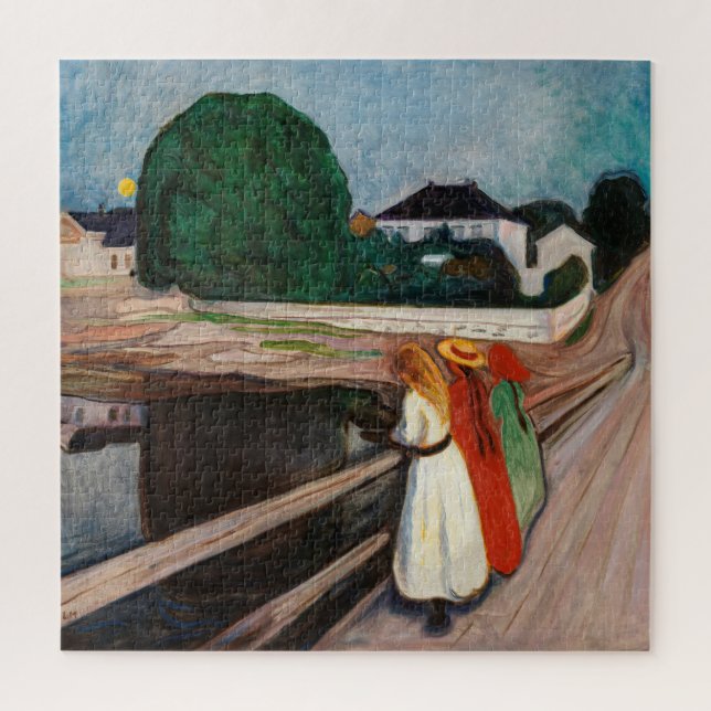 Edvard Munch - Die Mädchen auf der Brücke Puzzle (Vertikal)