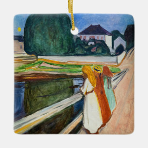 Edvard Munch - Die Mädchen auf der Brücke Weiße Na Keramikornament