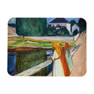 Edvard Munch - Die Mädchen auf der Brücke Weiße Na Magnet