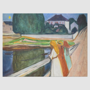 Edvard Munch - Die Mädchen auf der Brücke Weiße Na Seidenpapier