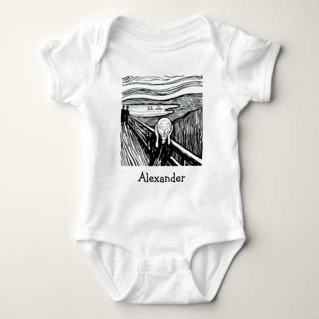 Edvard Munch - Die schreiende Lithografie Baby Strampler (Vorderseite)