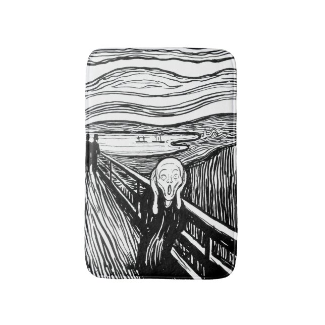 Edvard Munch - Die schreiende Lithografie Badematte (Vorderseite Vertikal)