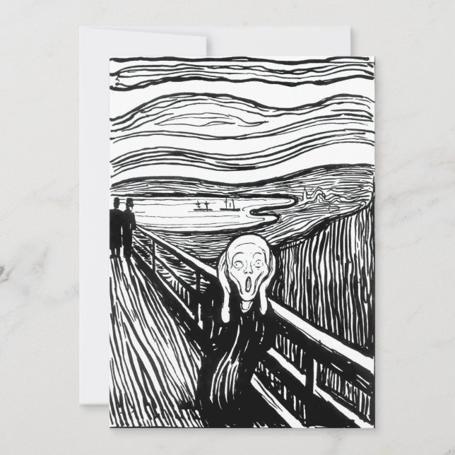 Edvard Munch - Die schreiende Lithografie Einladung (Vorderseite)