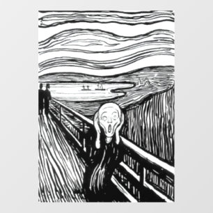 Edvard Munch - Die schreiende Lithografie Fensteraufkleber