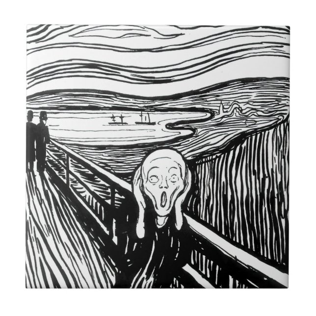 Edvard Munch - Die schreiende Lithografie Fliese (Vorderseite)