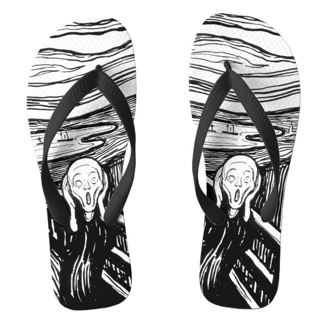 Edvard Munch - Die schreiende Lithografie Flip Flops (Fußbett)