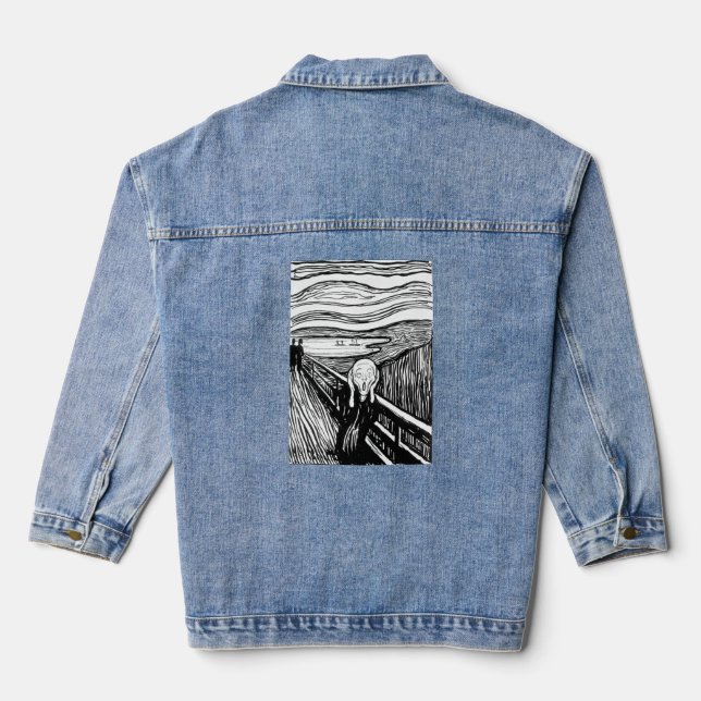 Edvard Munch - Die schreiende Lithografie Jeansjacke (Rückseite)