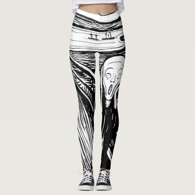 Edvard Munch - Die schreiende Lithografie Leggings (Vorderseite)