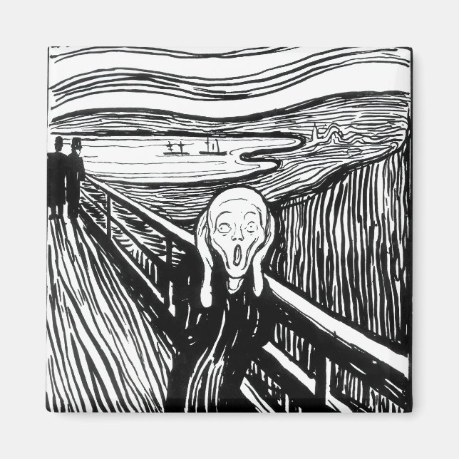 Edvard Munch - Die schreiende Lithografie Magnet (Vorne)