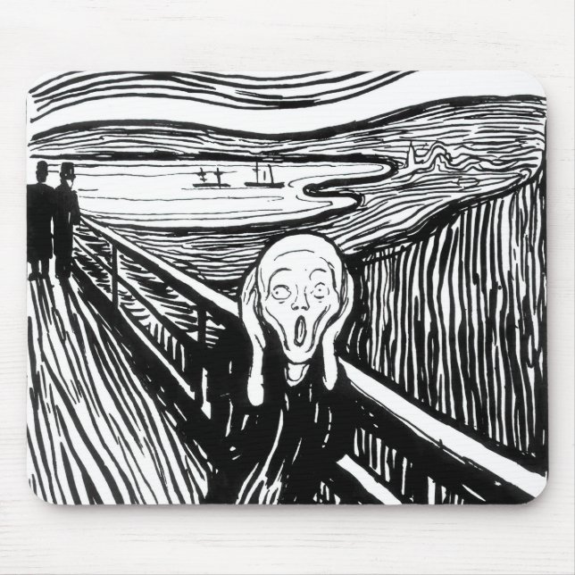 Edvard Munch - Die schreiende Lithografie Mousepad (Vorne)