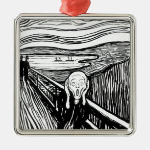 Edvard Munch - Die schreiende Lithografie Ornament Aus Metall