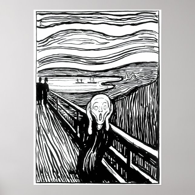 Edvard Munch - Die schreiende Lithografie Poster (Vorne)