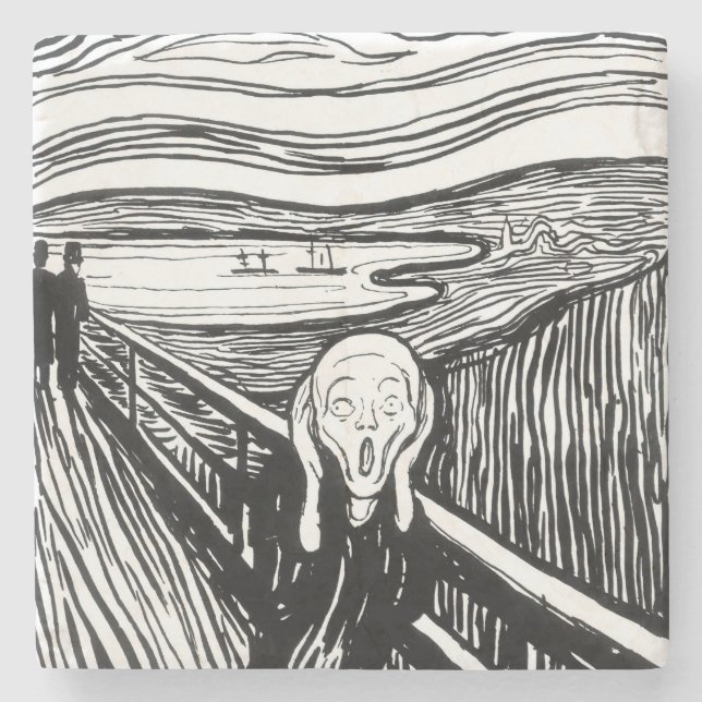 Edvard Munch - Die schreiende Lithografie Steinuntersetzer (Vorderseite)