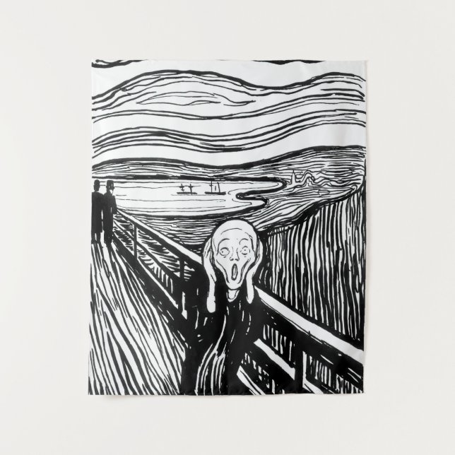 Edvard Munch - Die schreiende Lithografie Wandteppich (Vorderseite)