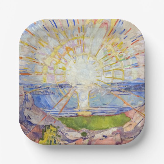 Edvard Munch - Die Sonne 1911 Pappteller (Vorderseite)