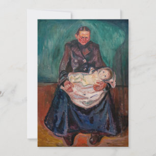 Edvard Munch - Frau mit kranken Kindern, Erbschaft Dankeskarte