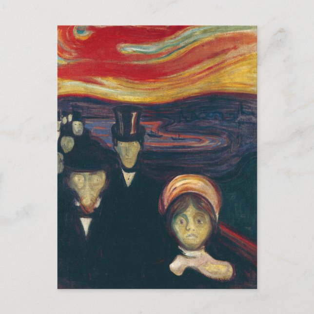 Edvard Munch Klassische Malerei, Angst (1894) Postkarte (Vorderseite)