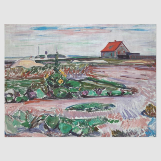 Edvard Munch - Küste. Landschaft in der Nähe von L Seidenpapier (Vorderseite)