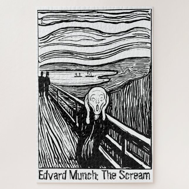 Edvard Munch Lithograph Der Schrei Art 1000 Stück Puzzle (Vertikal)