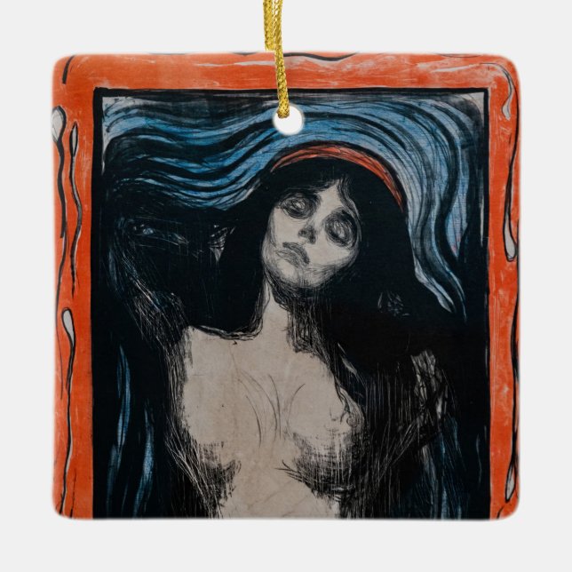 Edvard Munch - Madonna Lithografie Keramikornament (Vorderseite)