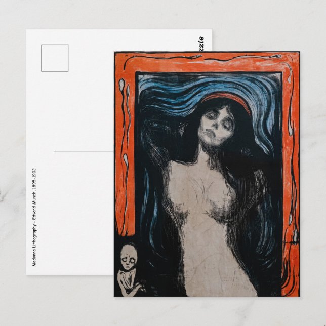 Edvard Munch - Madonna Lithografie Postkarte (Vorne/Hinten)