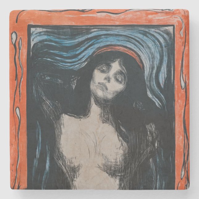 Edvard Munch - Madonna Lithografie Steinuntersetzer (Vorderseite)