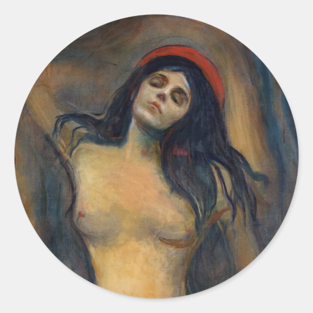 Edvard Munch - Madonna Runder Aufkleber (Vorderseite)