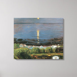 Edvard Munch Malerei, Sommernacht am Strand Leinwanddruck