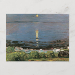 Edvard Munch Malerei, Sommernacht am Strand Postkarte