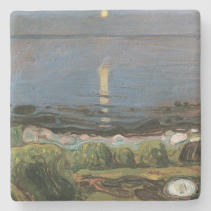 Edvard Munch Malerei, Sommernacht am Strand Steinuntersetzer