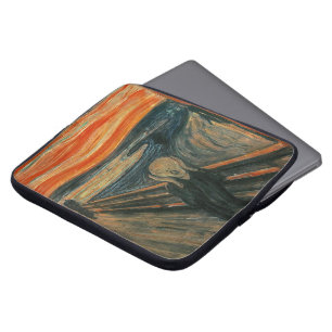 Edvard Munch malt Der Schrei (Skrik) 1893 Laptopschutzhülle