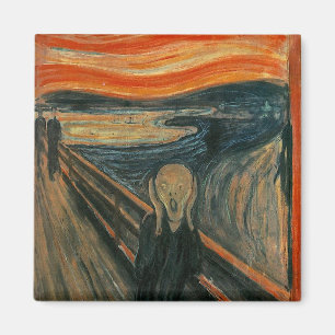 Edvard Munch malt Der Schrei (Skrik) 1893 Magnet