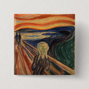 Edvard Munch malt Der Schrei (Skrik) 1910 Button