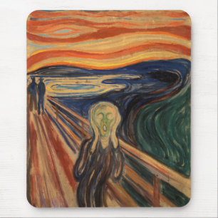 Edvard Munch malt Der Schrei (Skrik) 1910 Mousepad