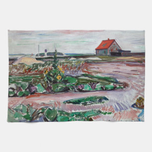 Edvard Munch - Meeresküste. Landschaft bei Lübeck Geschirrtuch
