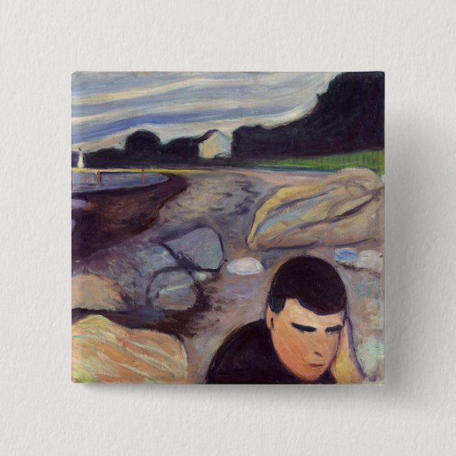 Edvard Munch - Melancholie Button (Vorderseite)