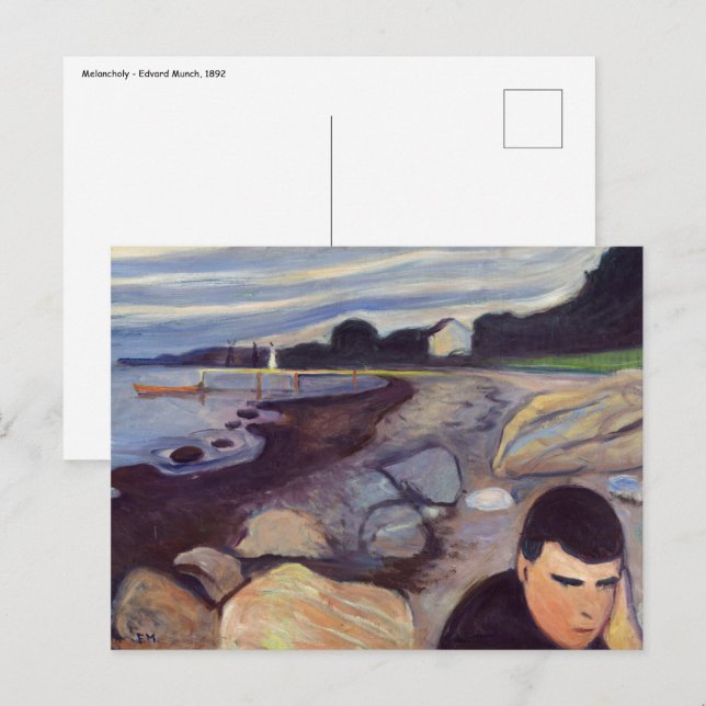 Edvard Munch - Melancholie Postkarte (Vorne/Hinten)